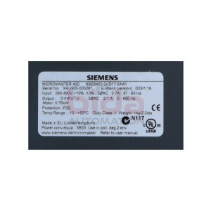 Siemens 6SE6420-2UD17-5AA1 (6SE6 420-2UD17-5AA1)...