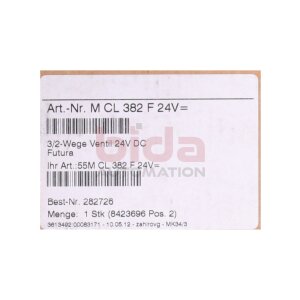 Futura M CL 382 F 24V= 3/2-Wege Ventil Nr. 282726 valve