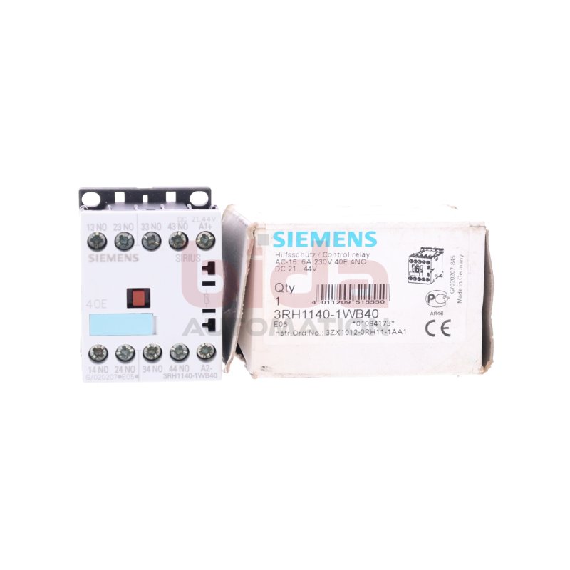 Siemens 3RH1140-1WB40 / 3RH1 140-1WB40 Hilfssch&uuml;tz control relay Sch&uuml;tz