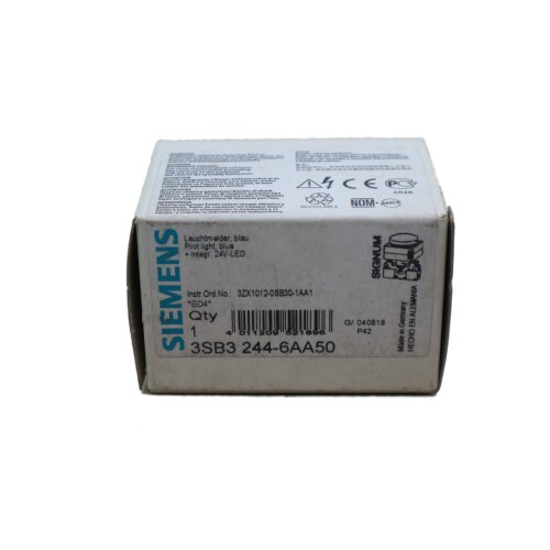 Siemens 3SB3 244-6AA50 Leuchtmelder Lampe indicator light blau blue
