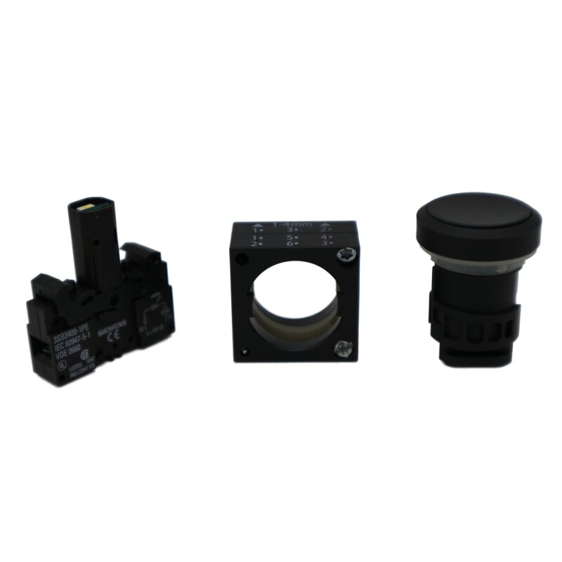 Siemens 3SB3 245-0AA61 Drucktaster push button schwarz black Druckschalter