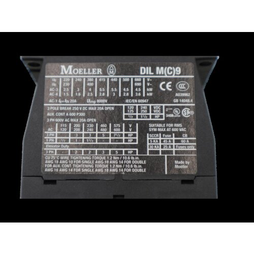 Kl&ouml;ckner Moeller DIL M9-10 Hilfssch&uuml;tz contactor relay Sch&uuml;tz Leistungssch&uuml;tz