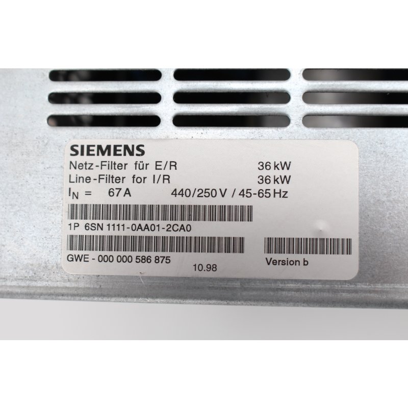 Siemens 6SN1111-0AA01-2CA0  Netzfilter Line Filter