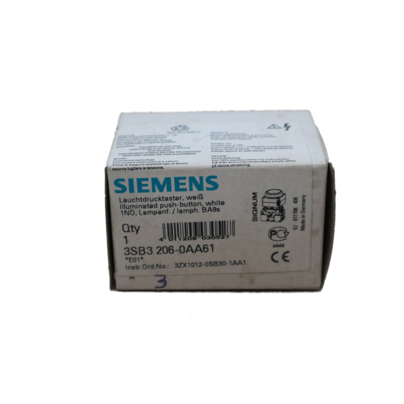 Siemens 3SB3 206-0AA61 Leuchtmelder Lampe indicator light wei&szlig; white