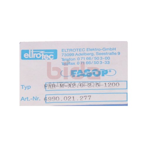 Eltrotec FAR-M-A2.0-2.5-1200 Glasfaserlichtleitkabel Sensor Lichtleiter