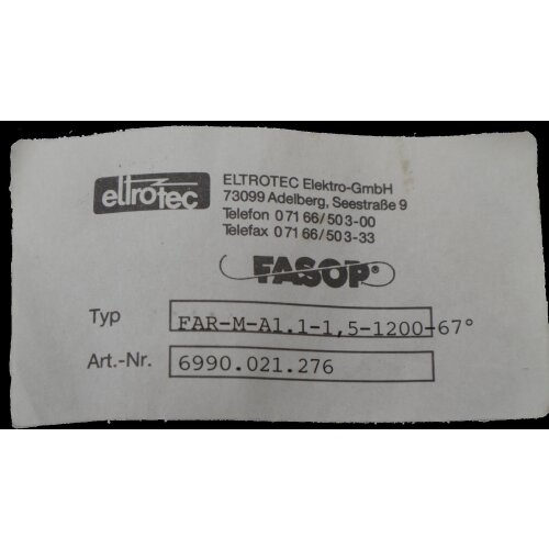 Eltrotec FAR-M-A1.1-1.5-1200-67&deg; Glasfaserlichtleitkabel Sensor Lichtleiter
