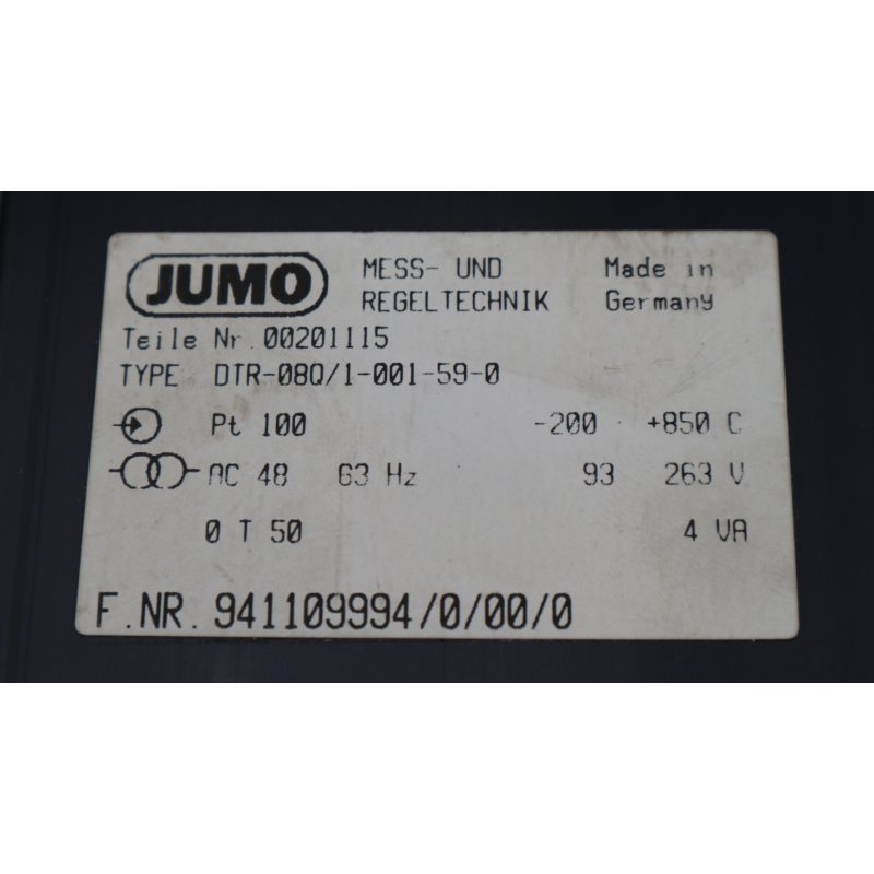 Jumo dTRON 08 Temperaturregler DTR08Q/1-001-59-0 Nr.00201115 controller
