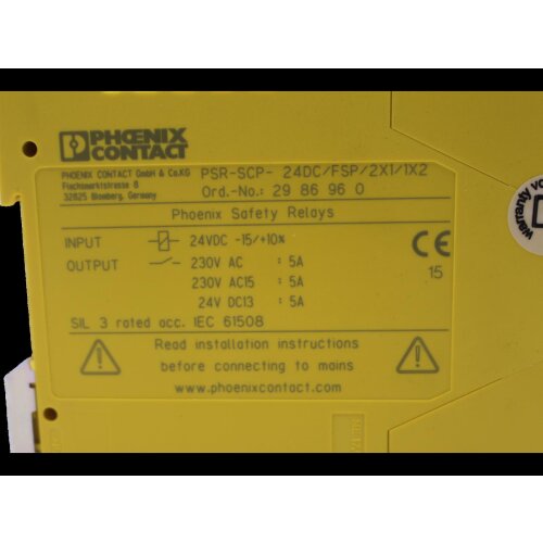 Phoenix Contact 2986960 PSR-SCP-24DC/FSP/2X1/1X2 Sicherheitsrelais Saftey Relais Sicherheitsschalter