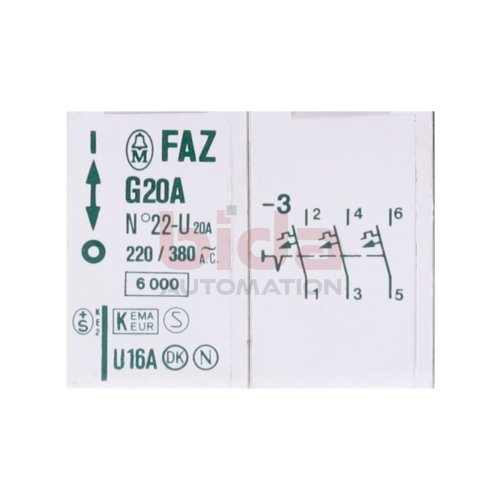 Klöckner Moeller FAZG 20 Flachautomat miniature circuit breaker Schütz G20A 3pol