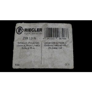Riegler 259.13 N Schlauch Polyamid 25m 10x8mm natur tube