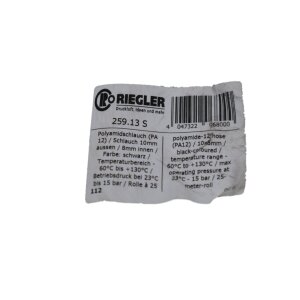 Riegler 259.13 S Schlauch Polyamid 25m 10x8mm natur tube...