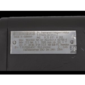 Siemens 1FT5076-0AC01-2-Z Servomotor Z-Option: G45 mit...