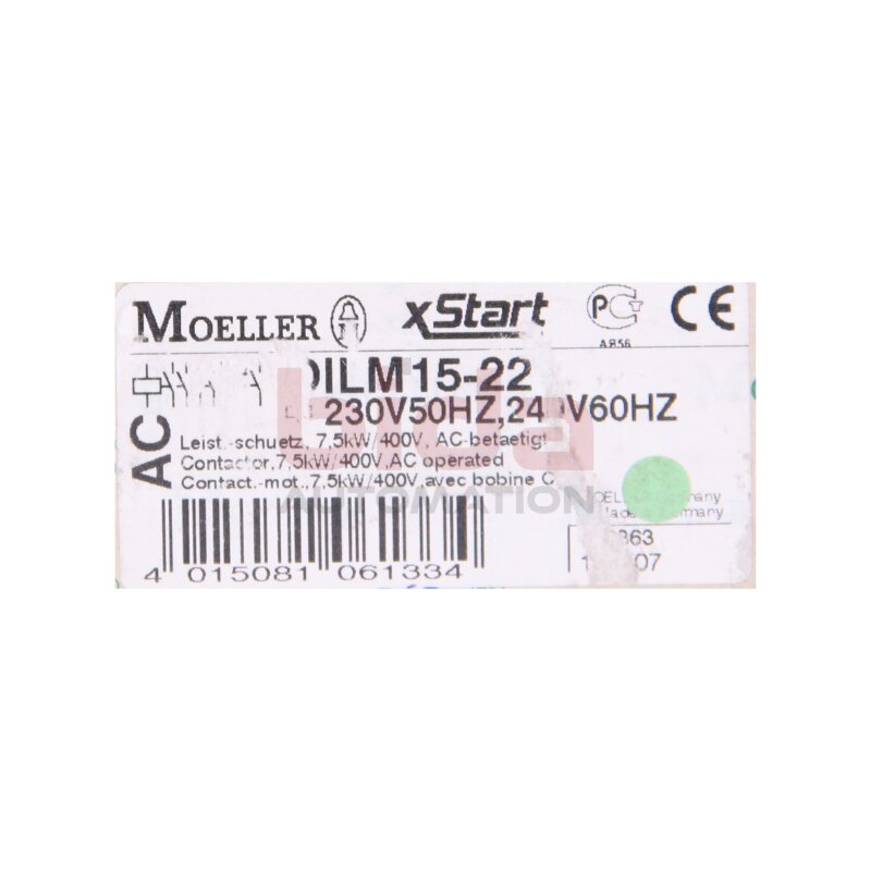 Kl&ouml;ckner Moeller DIL M15-22 Sch&uuml;tz Leistungssch&uuml;tz contactor relay DILM15-22