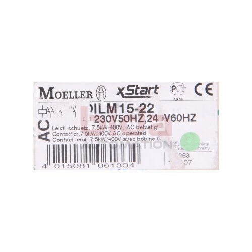 Kl&ouml;ckner Moeller DIL M15-22 Sch&uuml;tz Leistungssch&uuml;tz contactor relay DILM15-22