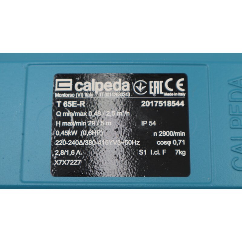 Calpeda T65E-R Pumpe Peripheralpumpe Zahnradpumpe peripheral pump