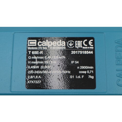 Calpeda T65E-R Pumpe Peripheralpumpe Zahnradpumpe peripheral pump