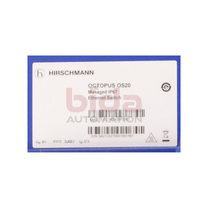 Hirschmann Octopus OS20 Ethernet Switch 000800T5T5T5-TBBY999GMSE3S04.1.02