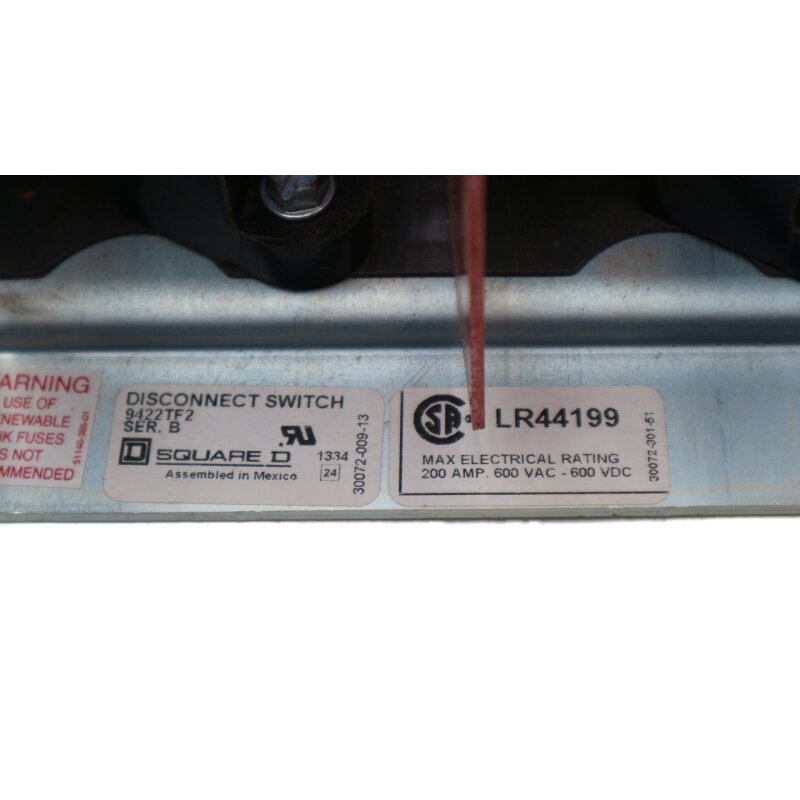 Square D LR44199 Trennschalter disconnect switch 200AMP 600V Ser. B