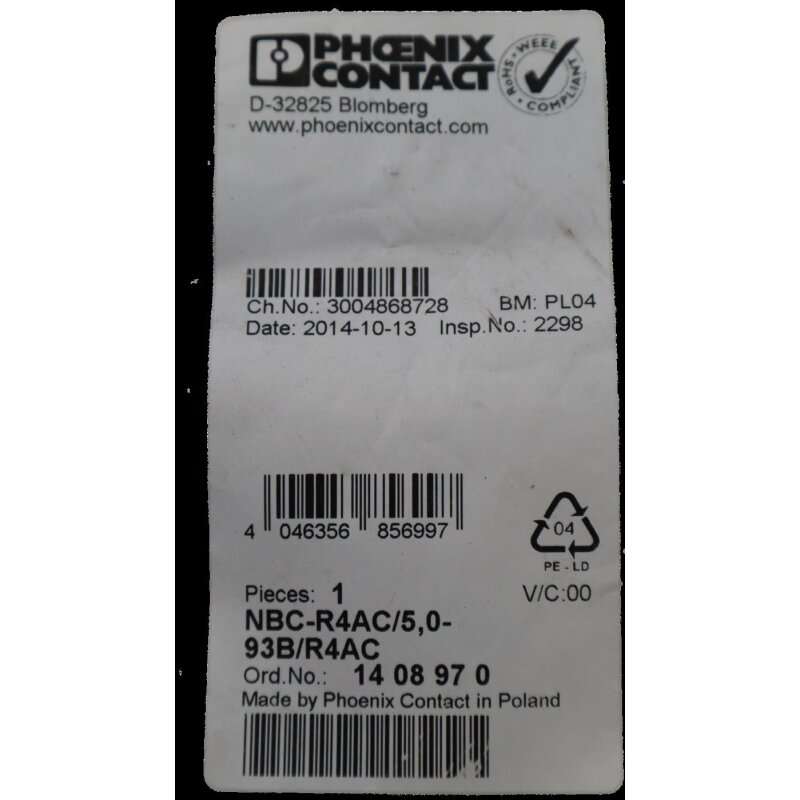 Phoenix Contact 1408970 Patch-Kabel RJ45 5m NBC-R4AC/5,0-93B/R4AC Kabel cable