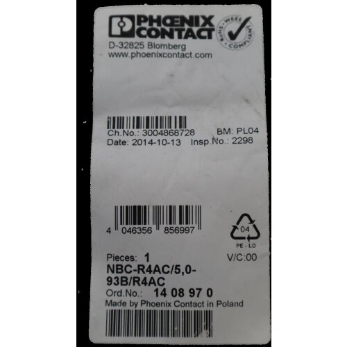 Phoenix Contact 1408970 Patch-Kabel RJ45 5m NBC-R4AC/5,0-93B/R4AC Kabel cable