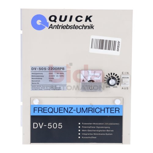 Quick Rotan DV-505-2200RPB Frequenzumrichter 220V 10A 2,2kW