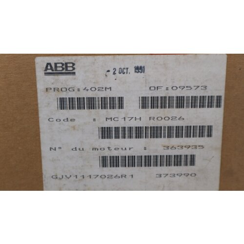 ABB MC17H R0025 Axem Motor Servomotor 0,6kW Alsthom BBC Alstom