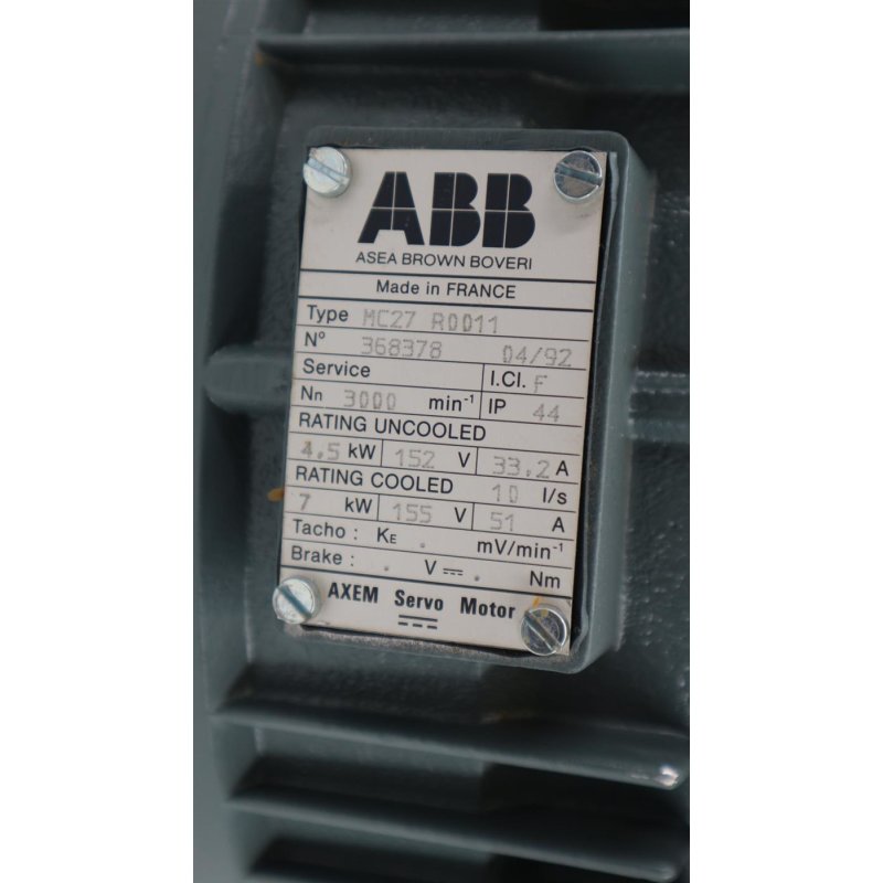 ABB MC27 R0011 Axem Motor Servomotor 4,5kW Alsthom BBC Alstom