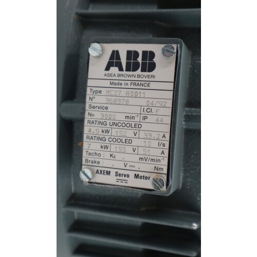 ABB MC27 R0011 Axem Motor Servomotor 4,5kW Alsthom BBC Alstom