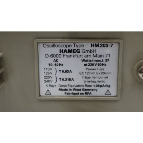 HAMEG Oszilloskop HM203-7 Oscilloscope 20MHz