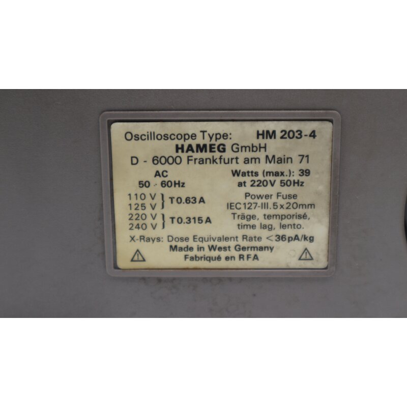 HAMEG Oszilloskop HM203-4 Oscilloscope 20MHz