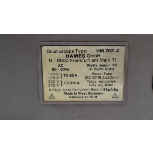 HAMEG Oszilloskop HM203-4 Oscilloscope 20MHz