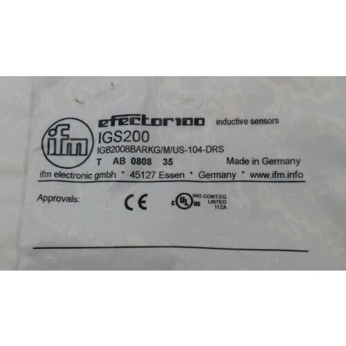 ifm electronic IGS200 Induktiver Sensor IGB2008BARKG/M/US-104-DRS inductive