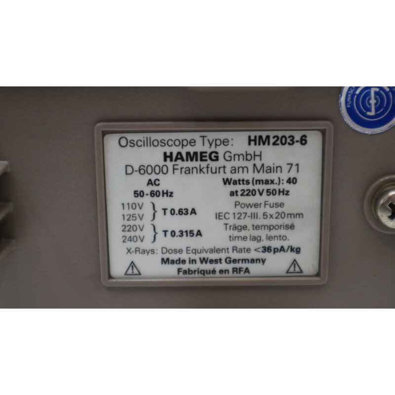 HAMEG Oszilloskop HM203-6 Oscilloscope 20MHz