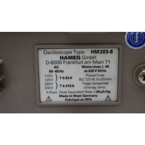 HAMEG Oszilloskop HM203-6 Oscilloscope 20MHz
