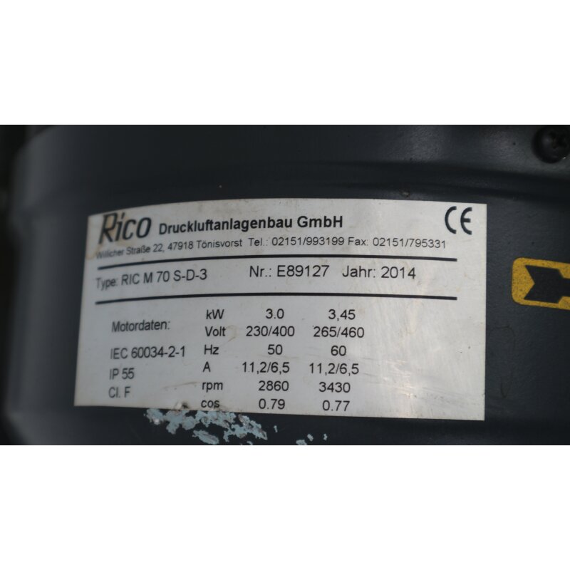 Rico RIC M 70 S-D-3 Seitenkanalverdichter 3kW side channel blower Motor