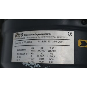Rico RIC M 70 S-D-3 Seitenkanalverdichter 3kW side...