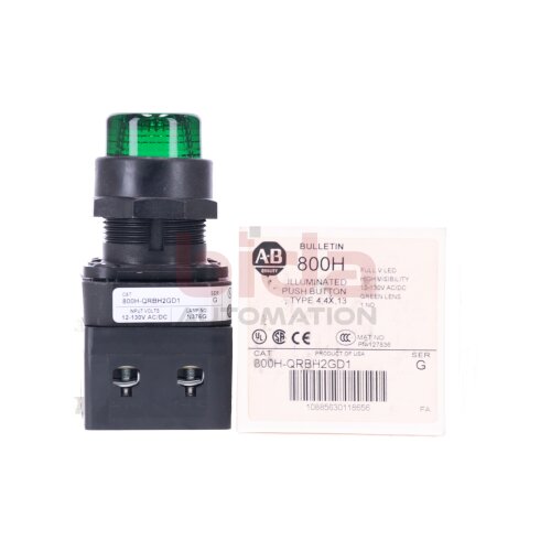 Allen Bradley 800H-QRBH2GD1 Beleuchteter Knopf Gr&uuml;n Illuminated button