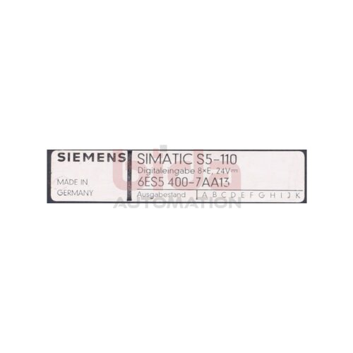 Siemens Simatic S5-110 6ES5 400-7AA13 / 6ES5400-7AA13 Digitaleingabe Modul Eingangsmodul 24V