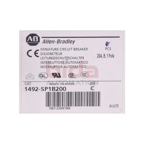 Allen Bradley 1492-SP1B200 Leistungsschutzschalter Circuit Breaker