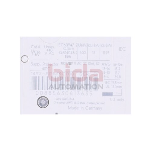 Allen Bradley 1492-SPM3C010 Leistungsschutzschalter Circuit Breaker