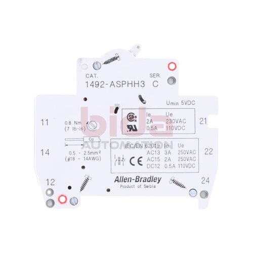 Allen Bradley 1492-ASPHH3 Hilfsschalterblock Auxiliary Switch Block