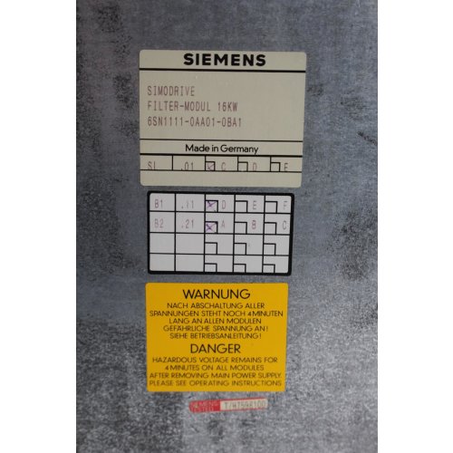 Siemens Simodrive 6SN1111-0AA01-0BA1 Filtermodul 16 kW Version C SL.01