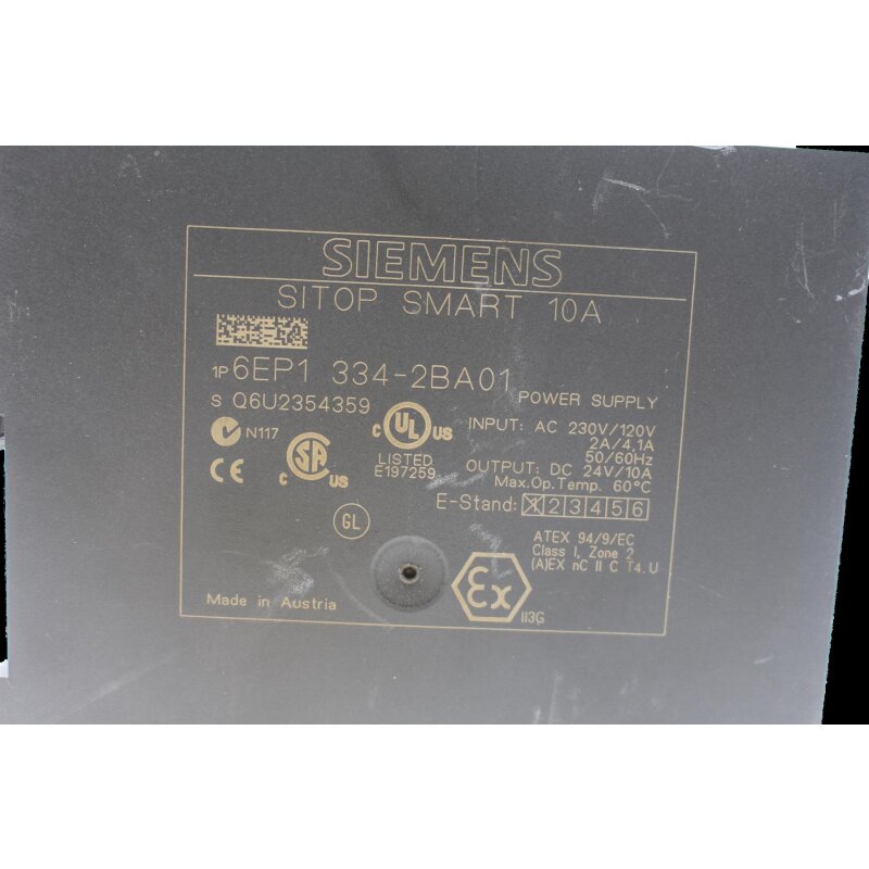 Siemens 6EP1 334-2BA01 SITOP SMART 10A Stromversorgung Power Supply 230V E-Stand 01
