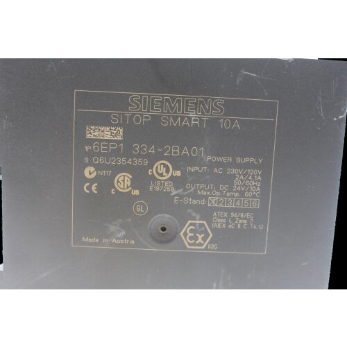 Siemens 6EP1 334-2BA01 SITOP SMART 10A Stromversorgung Power Supply 230V E-Stand 01