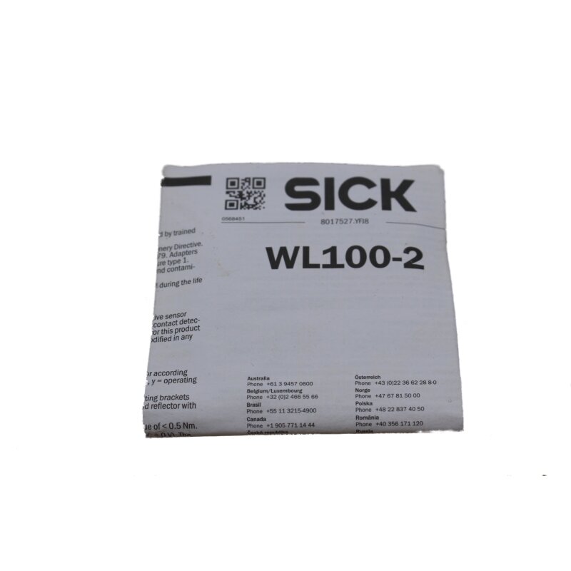 SICK WL100-2P3439 Reflexions-Lichtschranke light barrier reflective sensor