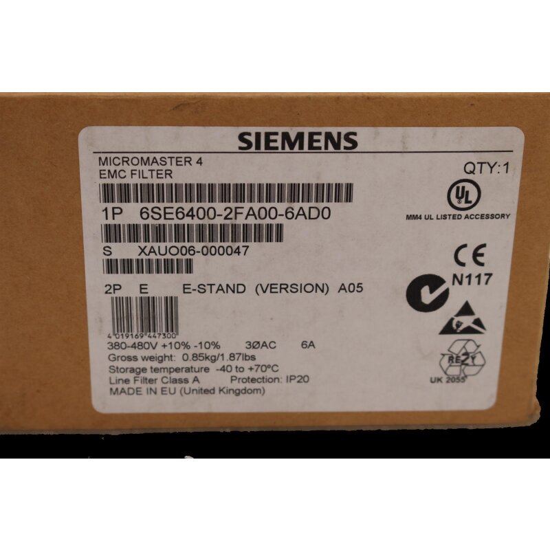 Siemens 6SE6400-2FA00-6AD0 MICROMASTER 4 EMC-Filter 380V-480V