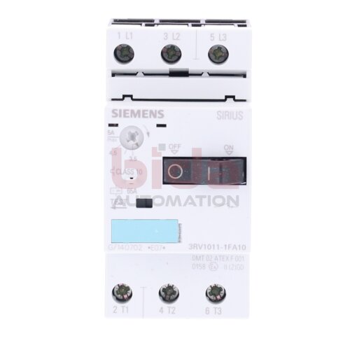 Siemens 3RV1011-1FA10 / 3RV1 011-1FA10 Leistungsschalter Circuit breaker Class 10