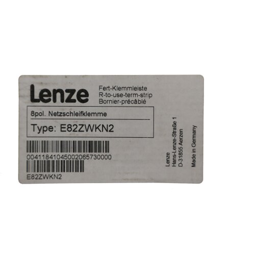 Lenze E82ZWKN2 8 polige Netzschleifklemme 8 pole Main-bus connector