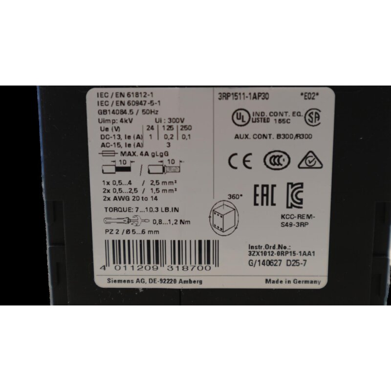 Siemens 3RP1511-1AP30 Zeitrelais Time relay