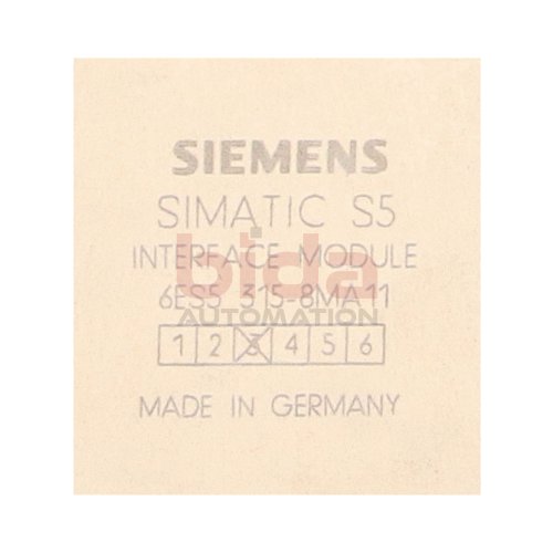 Siemens Simatic S5 6ES5 315-8MA11 Anschaltungsbaugruppe Anschaltung Interface module